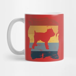 Brussels Griffon Distressed Vintage Retro Silhouette Mug